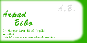 arpad bibo business card